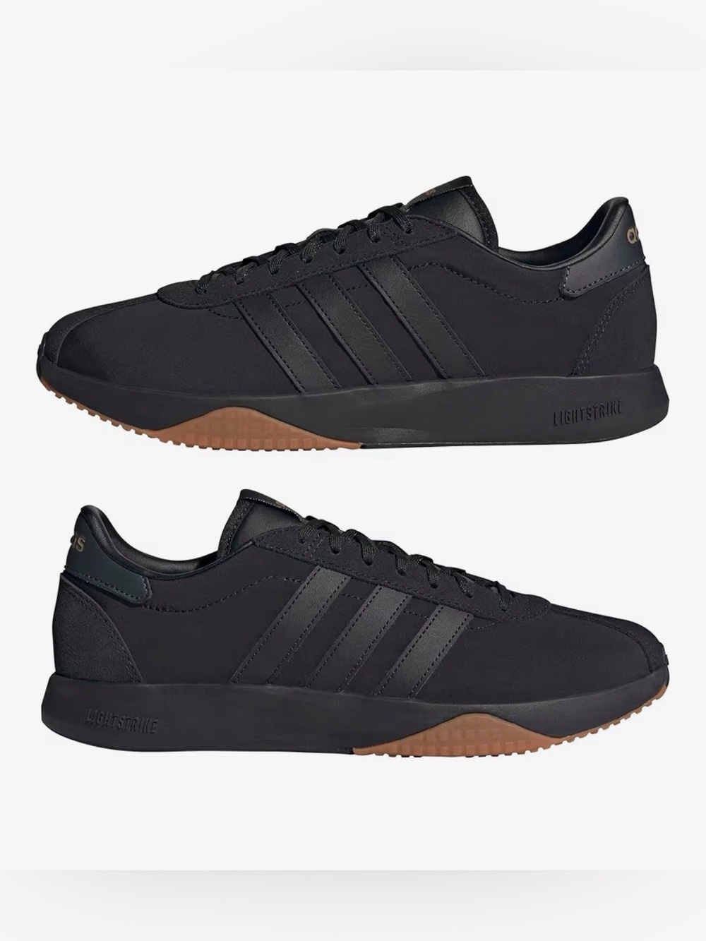 Adidas Men's Run 76/26 Size 11 Solid Black Stripe Classic New with Box Amber Gum